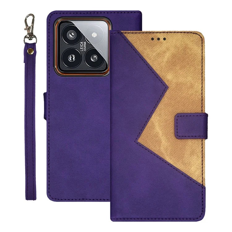 IDEWEI For Xiaomi 14 PU Leather Case Magnetic Closure Card Holder Phone Cover