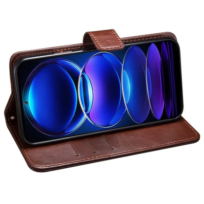IDEWEI For Xiaomi 14 Case Shockproof Crazy Horse Texture Flip Leather Wallet Phone Cover