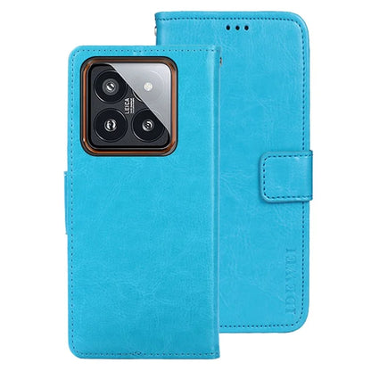 IDEWEI For Xiaomi 14 Case Shockproof Crazy Horse Texture Flip Leather Wallet Phone Cover