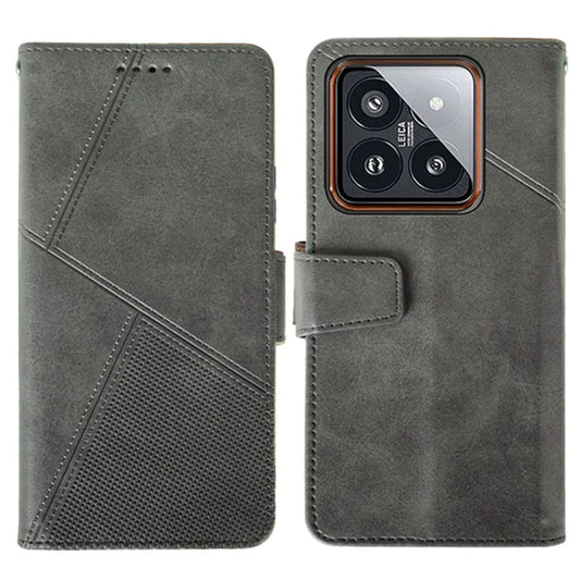 IDEWEI For Xiaomi 14 Cellphone Case Scratch-resistant Calf Texture Wallet Cover