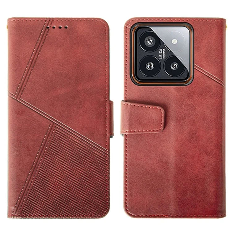 IDEWEI For Xiaomi 14 Cellphone Case Scratch-resistant Calf Texture Wallet Cover
