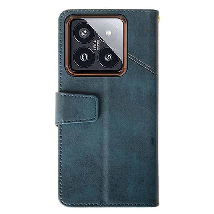 IDEWEI For Xiaomi 14 Cellphone Case Scratch-resistant Calf Texture Wallet Cover