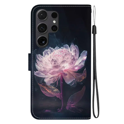 For Samsung Galaxy S24 Ultra Case PU Leather 3D Pattern Flip Phone Cover