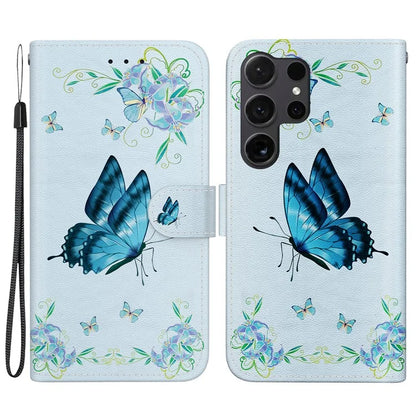 For Samsung Galaxy S24 Ultra Case PU Leather 3D Pattern Flip Phone Cover