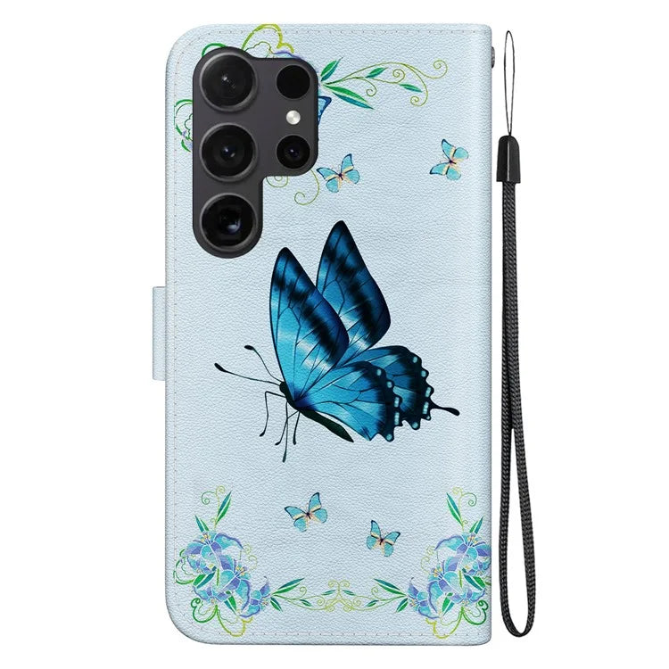 For Samsung Galaxy S24 Ultra Case PU Leather 3D Pattern Flip Phone Cover