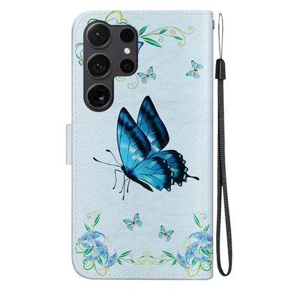 For Samsung Galaxy S24 Ultra Case PU Leather 3D Pattern Flip Phone Cover