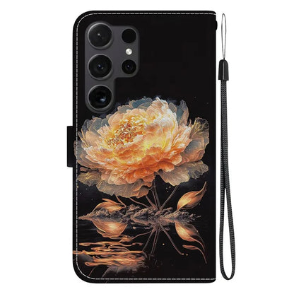 For Samsung Galaxy S24 Ultra Case PU Leather 3D Pattern Flip Phone Cover