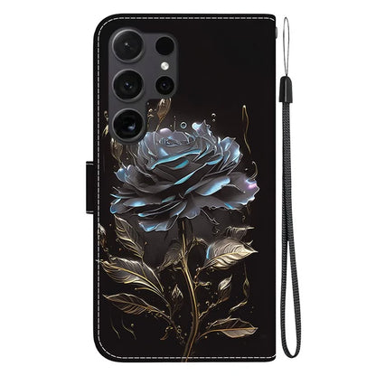 For Samsung Galaxy S24 Ultra Case PU Leather 3D Pattern Flip Phone Cover