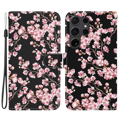 For Samsung Galaxy S24 Ultra Case PU Leather 3D Pattern Flip Phone Cover