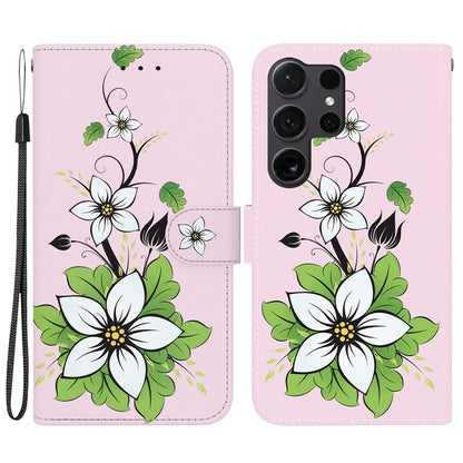 For Samsung Galaxy S24 Ultra Case PU Leather 3D Pattern Flip Phone Cover