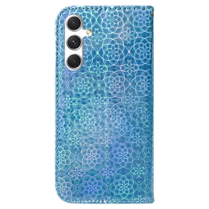 For Samsung Galaxy S24 Case Book Style Dazzling Flower Pattern Cover with Wallet