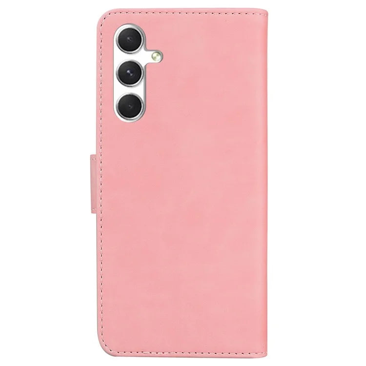 For Samsung Galaxy S24 Case Phone Shell Wallet Solid Color PU Leather Mobile Phone Cover