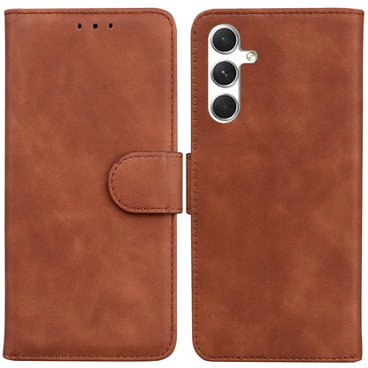 For Samsung Galaxy S24 Case Phone Shell Wallet Solid Color PU Leather Mobile Phone Cover