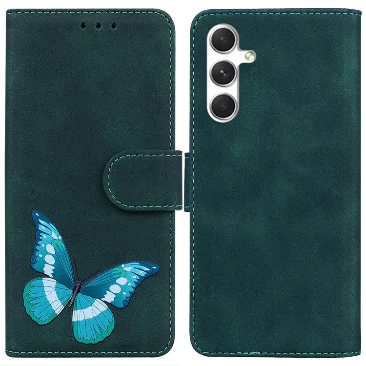 For Samsung Galaxy S24+ Case Butterfly Printing Phone Stand Cover Leather Shell