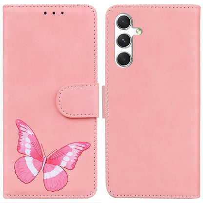 For Samsung Galaxy S24 Case Butterfly Printing Phone Cover Magnetic Clasp Leather Shell