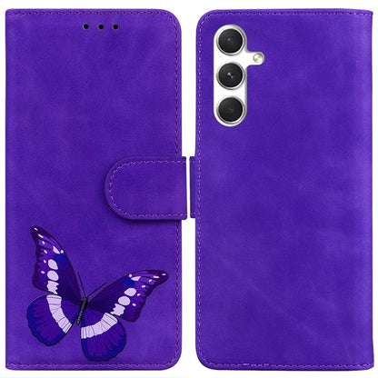 For Samsung Galaxy S24 Case Butterfly Printing Phone Cover Magnetic Clasp Leather Shell