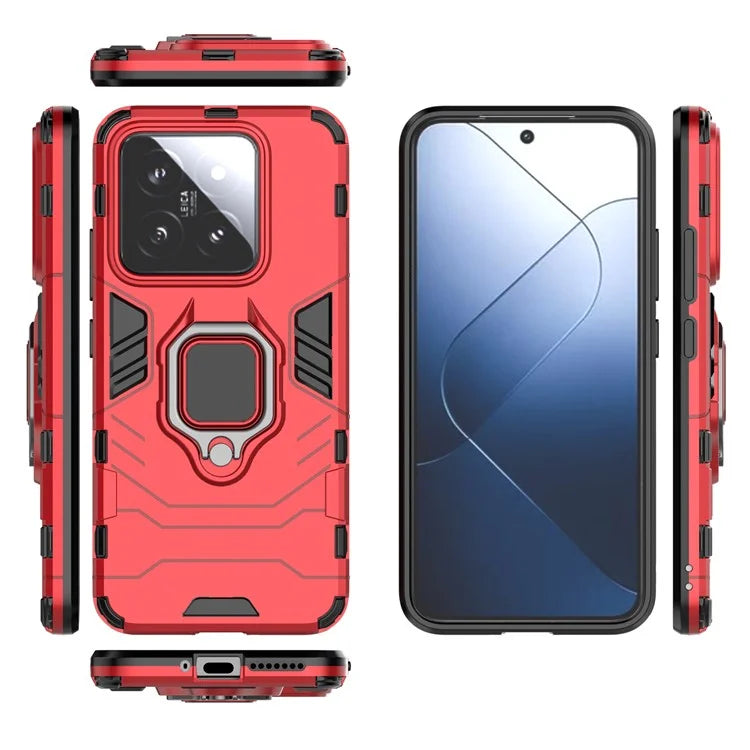 For Xiaomi 14 Case Phone Shell Anti-Scratch Kickstand PC+TPU Mobile Phone Cover