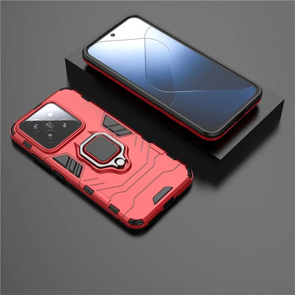 For Xiaomi 14 Case Phone Shell Anti-Scratch Kickstand PC+TPU Mobile Phone Cover