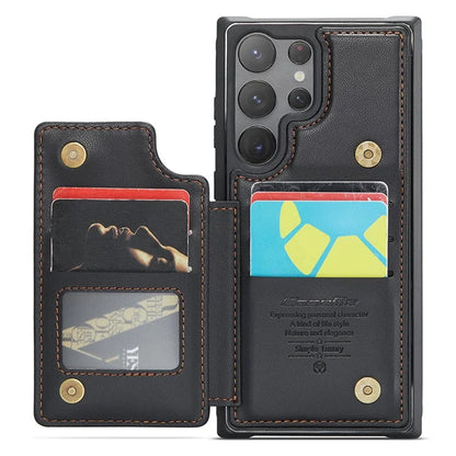 CASEME C22 Series for Samsung Galaxy S22 Ultra 5G Case Litchi Texture Card Slots Protective Cover