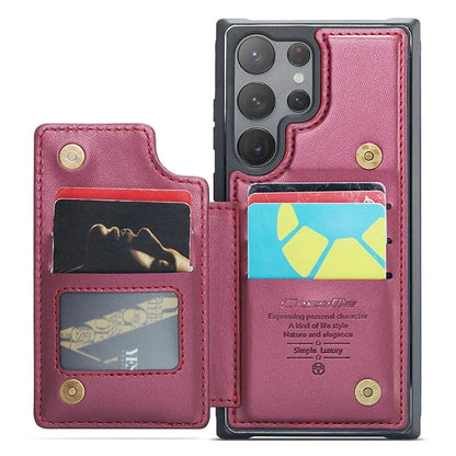 CASEME C22 Series for Samsung Galaxy S22 Ultra 5G Case Litchi Texture Card Slots Protective Cover