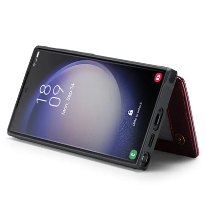 CASEME C22 Series for Samsung Galaxy S22 Ultra 5G Case Litchi Texture Card Slots Protective Cover