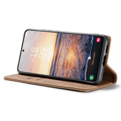 CASEME 013 Series For Samsung Galaxy S24+ Case PU Leather Wallet Mobile Phone Protector