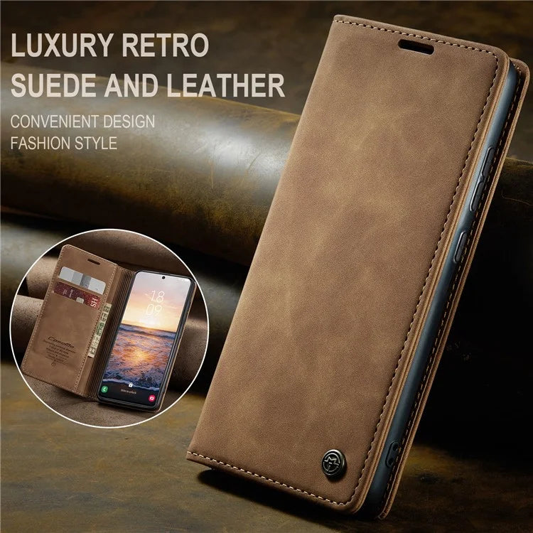 CASEME 013 Series For Samsung Galaxy S24+ Case PU Leather Wallet Mobile Phone Protector