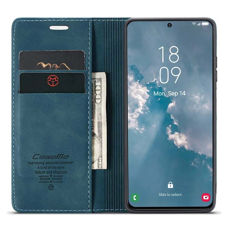 CASEME 013 Series For Samsung Galaxy S24+ Case PU Leather Wallet Mobile Phone Protector