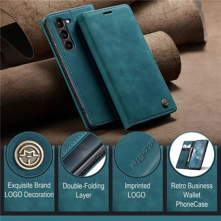 CASEME 013 Series For Samsung Galaxy S24+ Case PU Leather Wallet Mobile Phone Protector