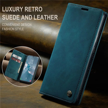 CASEME 013 Series For Samsung Galaxy S24+ Case PU Leather Wallet Mobile Phone Protector