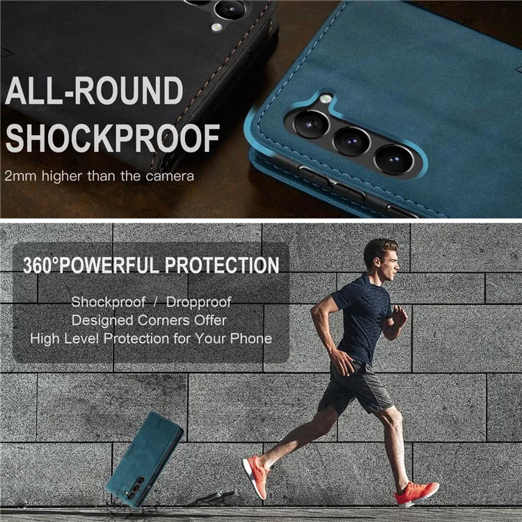 CASEME 013 Series For Samsung Galaxy S24+ Case PU Leather Wallet Mobile Phone Protector