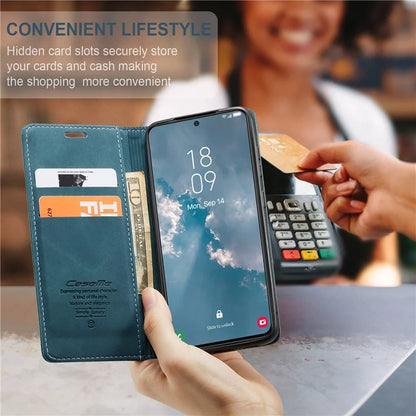 CASEME 013 Series For Samsung Galaxy S24+ Case PU Leather Wallet Mobile Phone Protector