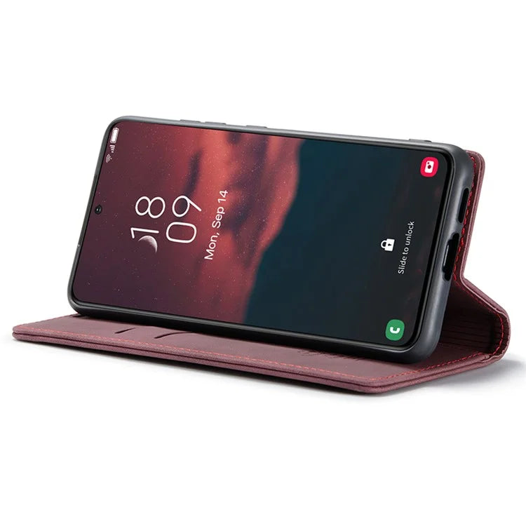 CASEME 013 Series For Samsung Galaxy S24+ Case PU Leather Wallet Mobile Phone Protector