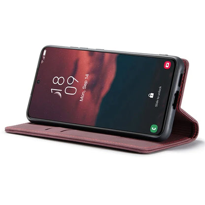 CASEME 013 Series For Samsung Galaxy S24+ Case PU Leather Wallet Mobile Phone Protector