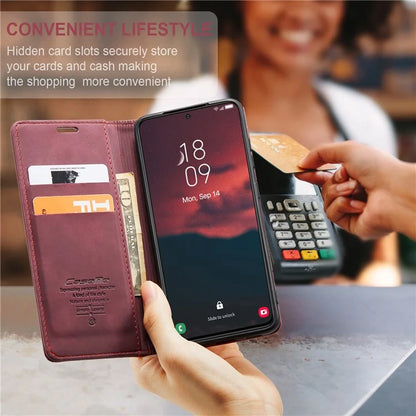 CASEME 013 Series For Samsung Galaxy S24+ Case PU Leather Wallet Mobile Phone Protector