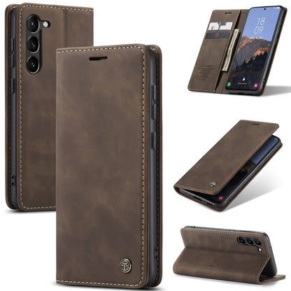 CASEME 013 Series For Samsung Galaxy S24+ Case PU Leather Wallet Mobile Phone Protector