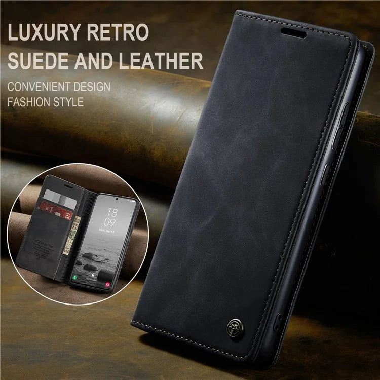 CASEME 013 Series For Samsung Galaxy S24 Case Anti-drop PU Leather Stand Cellphone Protector