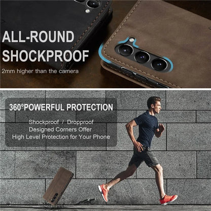 CASEME 013 Series For Samsung Galaxy S24 Case Anti-drop PU Leather Stand Cellphone Protector