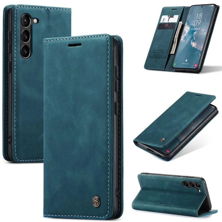 CASEME 013 Series For Samsung Galaxy S24 Case Anti-drop PU Leather Stand Cellphone Protector