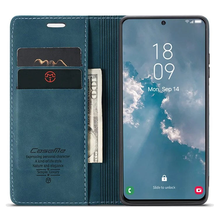 CASEME 013 Series For Samsung Galaxy S24 Case Anti-drop PU Leather Stand Cellphone Protector