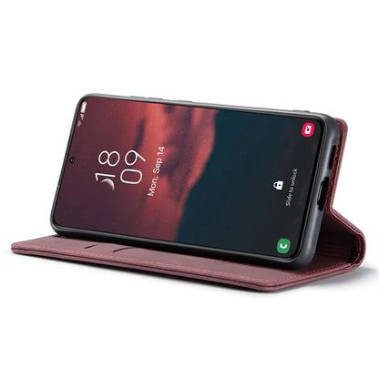 CASEME 013 Series For Samsung Galaxy S24 Case Anti-drop PU Leather Stand Cellphone Protector
