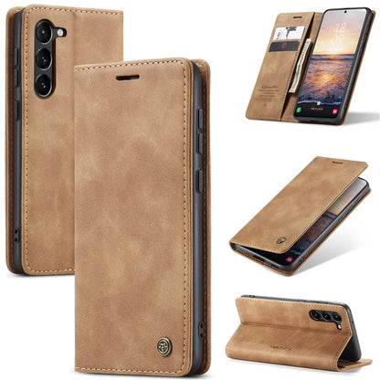 CASEME 013 Series For Samsung Galaxy S24 Case Anti-drop PU Leather Stand Cellphone Protector