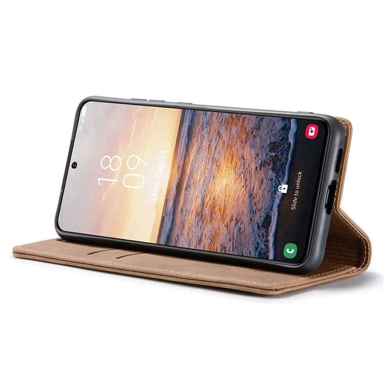 CASEME 013 Series For Samsung Galaxy S24 Case Anti-drop PU Leather Stand Cellphone Protector