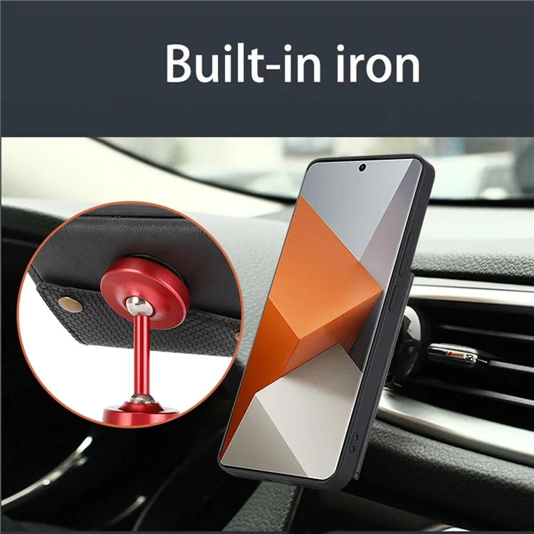 For Xiaomi Redmi Note 13 Pro+ 5G Case Kickstand Leather Coated TPU Phone Cover with Card Holder