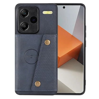 For Xiaomi Redmi Note 13 Pro+ 5G Case Kickstand Leather Coated TPU Phone Cover with Card Holder