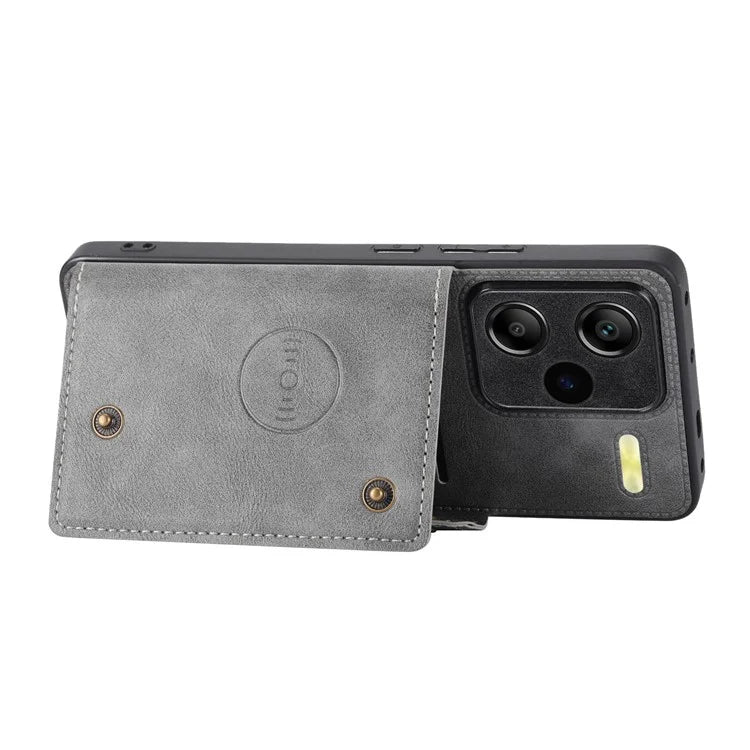 For Xiaomi Redmi Note 13 Pro+ 5G Case Kickstand Leather Coated TPU Phone Cover with Card Holder