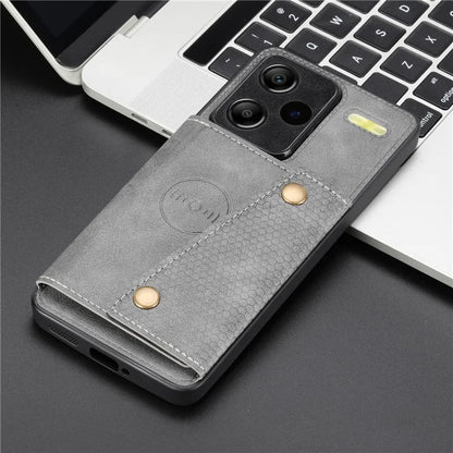 For Xiaomi Redmi Note 13 Pro+ 5G Case Kickstand Leather Coated TPU Phone Cover with Card Holder