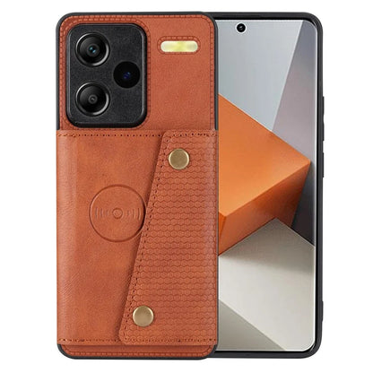For Xiaomi Redmi Note 13 Pro+ 5G Case Kickstand Leather Coated TPU Phone Cover with Card Holder