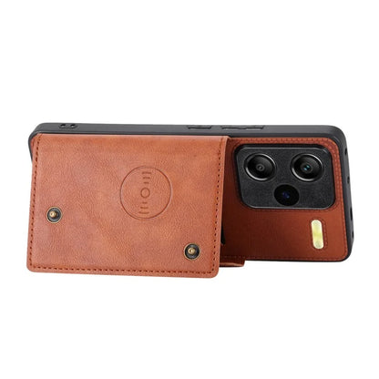 For Xiaomi Redmi Note 13 Pro+ 5G Case Kickstand Leather Coated TPU Phone Cover with Card Holder