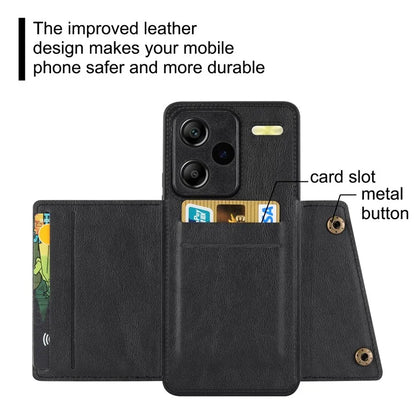 For Xiaomi Redmi Note 13 Pro+ 5G Case Kickstand Leather Coated TPU Phone Cover with Card Holder